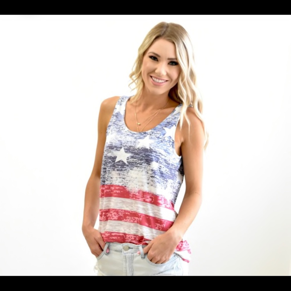 American Flag Vintage Tank Top.